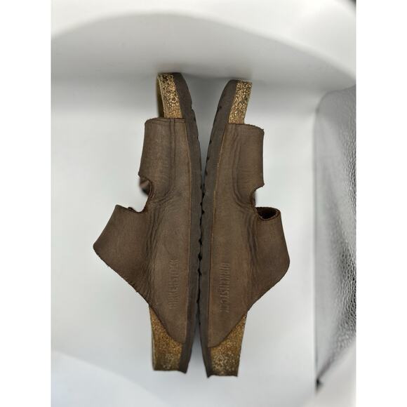 Birkenstock Arizona Sandals Women's 7/38 Brown Black Strappy Slide Slip On - Picture 5 of 7